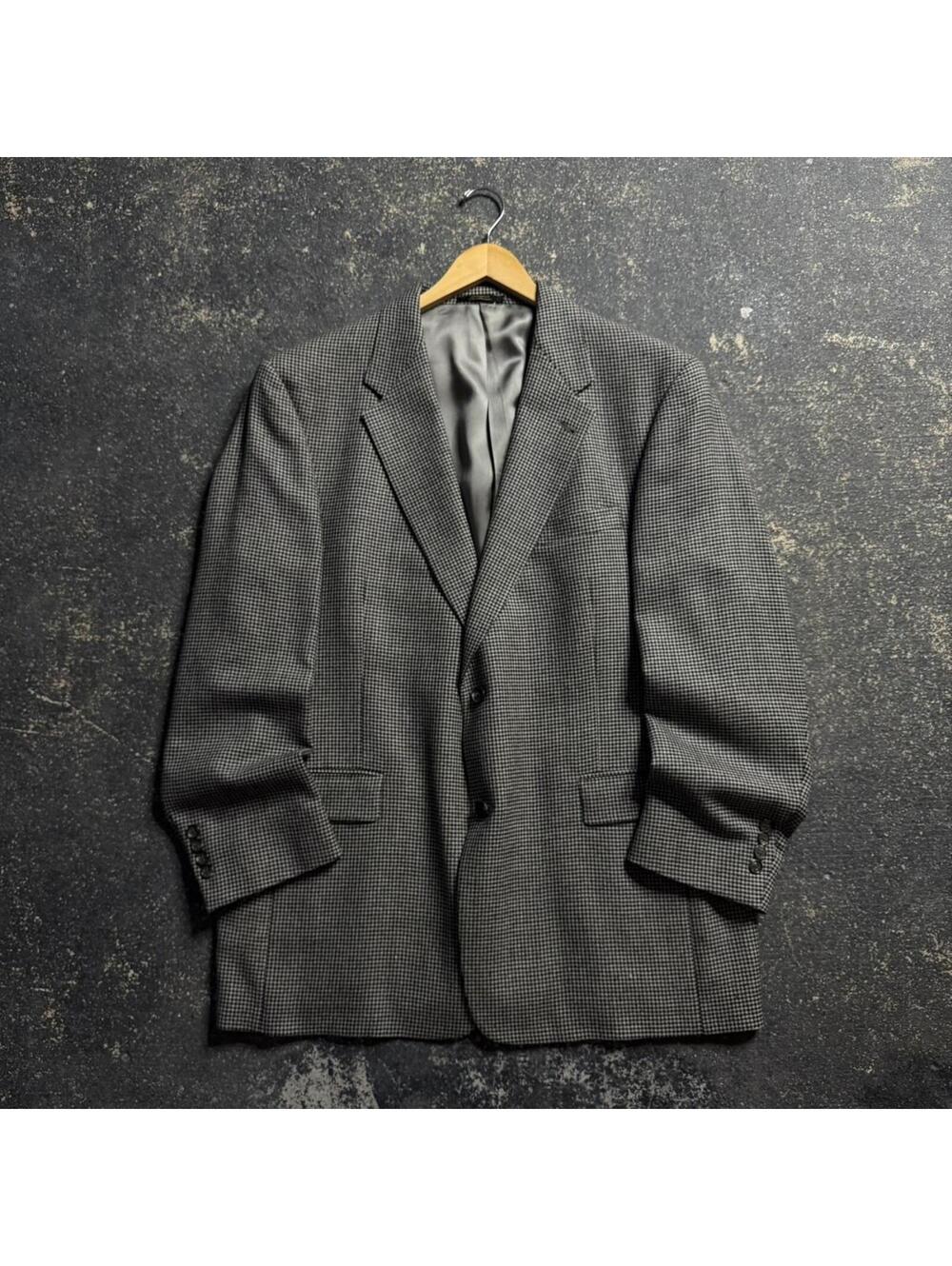 Hart Schaffner Marx Golden Trumpeter Houndstooth Blazer 44S